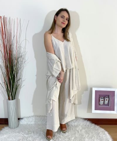 Püsküllü Kaftan - Naturel