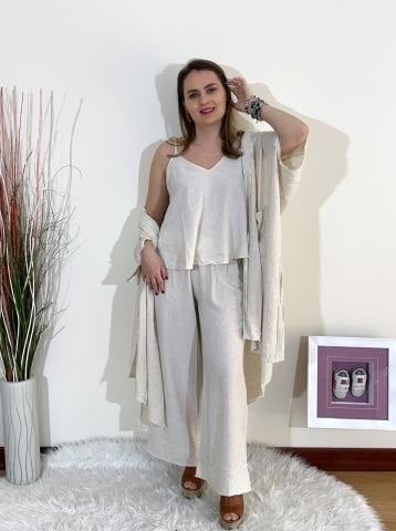 Püsküllü Kaftan - Naturel