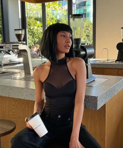 Kalp Yaka Bodysuit - Siyah