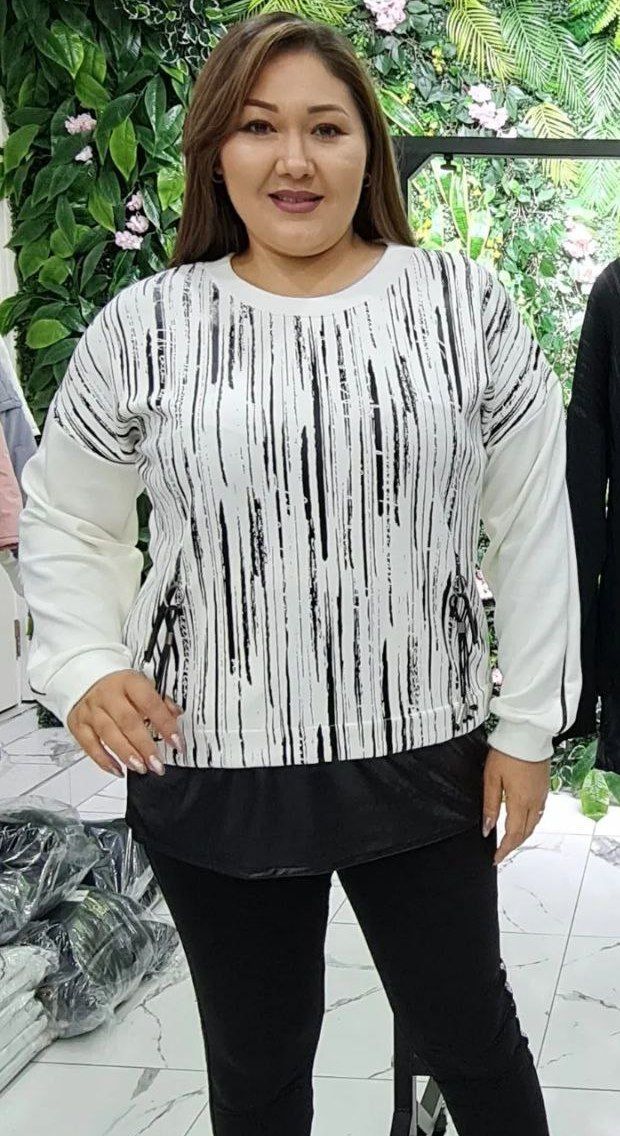 Deri Detaylı Sweatshirt - Ekru