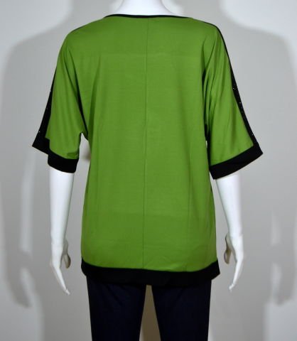 Taşlı Yüz Desenli T-Shirt - Yeşil
