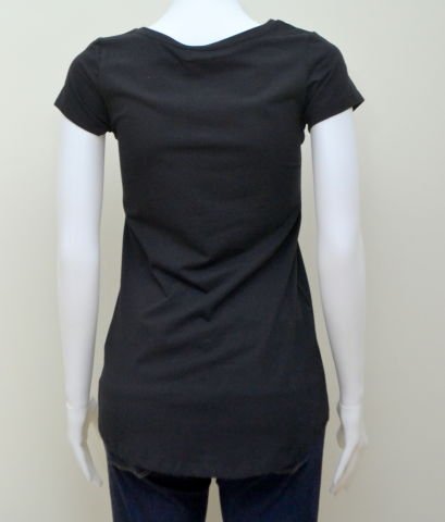 Kalpli Payetli T-Shirt - Siyah